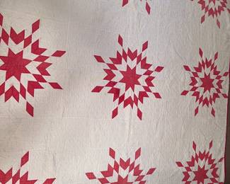 Antique Quilt  
Rare Prairie  Star  pattern
78" x 76" 