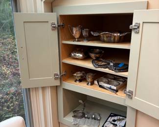 Silverplate for sale during in person shopping Friday and Saturday.