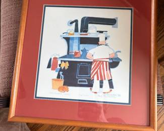 $100. Rie Munoz signed and numbered print.  "Cannery Cook"   42/750. 13.5" x 13".  