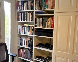 More of the books and audio equipment for sale during in-person shopping Friday and Saturday.