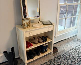 $340. Antique standing brass dresser mirror. 15"w 26"h.