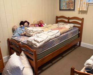 $180.  One of a pair of matching twin beds. Dimensions in the next photo.