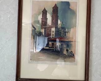 Collection of Al Mettel Architectural Watercolor Prints fourth image