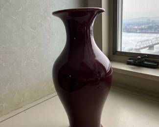 Sang de Boeuf Glazed Ceramic Vase