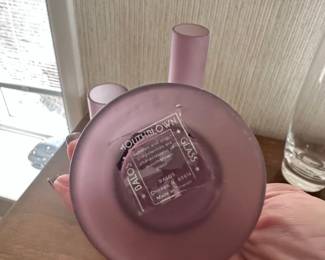 Set of Frosted Amethyst Glass Bud Vases second image