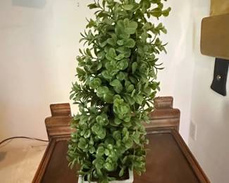 Artificial Boxwood Topiary in White Pot