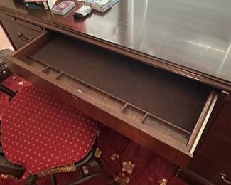 Vintage Mahogany Double Pedestal Executive Desk with SpindleBack Chair second image