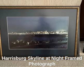 Harrisburg Skyline at Night Framed Photograph