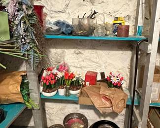 Assorted Artificial Floral Arrangements and Wreaths, Primarily White and Pastel Tones second image