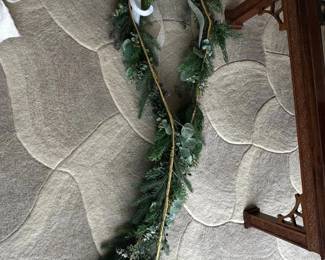 Artificial Christmas Garland with Eucalyptus, Pine, and Gold Accents second image