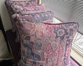 Set of Patchwork Decorative Throw Pillows