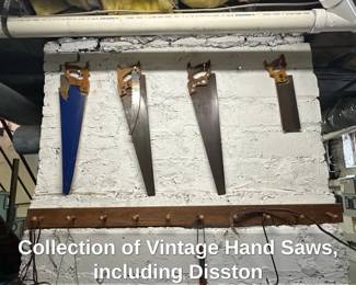 Collection of Vintage Hand Saws, including Disston