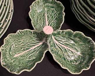 Portuguese Bordallo Pinheiro Cabbage Leaf Relish Dish