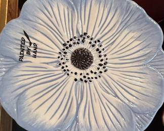 Godinger Blue Poppy Flower Bowl