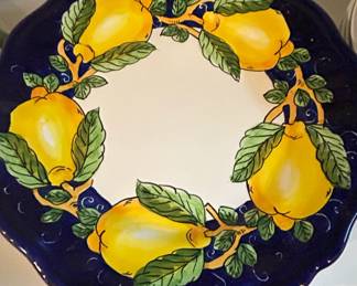 Italian Ceramic Plate with Lemon Motif