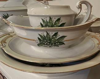 Vintage Royal Jackson Fine China Lily of the Valley Gravy Boat with Underplate