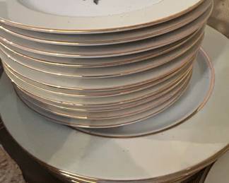 Vintage Sevron Fair Lady Dinner Plates with Lily of the Valley Motif