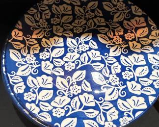 Blue and White Floral Ceramic Plates Selamica