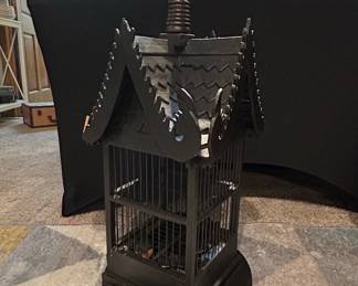 Ornate Black Metal Pagoda Birdcage