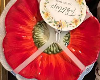 Maxcera Red Poppy Serving Platter