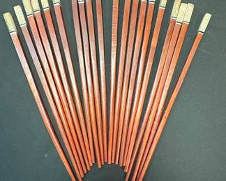 Set of Rosewood Chopsticks with Mother of Pearl Inlay