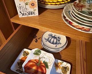 Maxcera You are my Sunshine Fall Harvest Themed Ceramic Plate Set