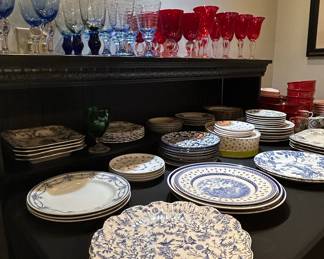 Johnson Brothers Old Bradbury Blue and White Dinnerware Set