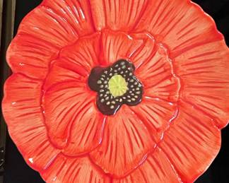 Fleur Rouge Figural Poppy Plate by Ambiance