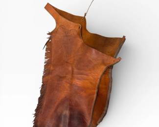 82 FulllengthWesternLeatherChapswFringeZipperLegs