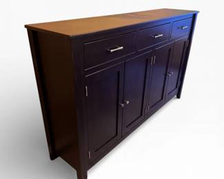 62 LargeModernSolidWoodBuffetw3DrawersMetalPulls