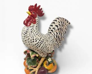 27 LargeFitzFloydGardeningGourmetRoosterFigurineHandcrafted