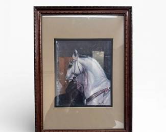 51 1966SignedHorseHeadPortraitPrintProfessionallyFramed