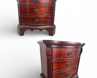 18 PairSolidWoodNightstands3DrawerCurvedFrontFineQuality