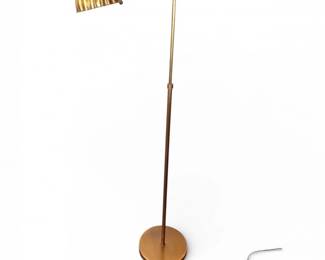 22 VintageBrassRibbedClamShellAdjustableFloorLamp
