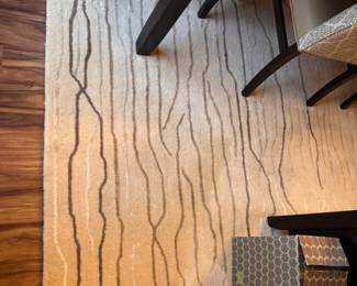 61 KennethMinkWavesIvoryWoolRugLargeHandmadeIndia