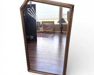 14 AntiqueArtDecoGoldFrameEtchedGlassAccent