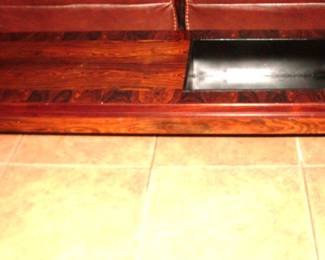 ROSEWOOD TABLE WITH METAL INSERT
