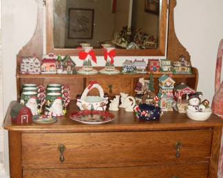 ANTIQUE DRESSER AND CHRISTMAS