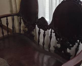 Victorian bench and has matching chair
