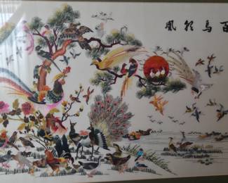 Needlepoint wall framed