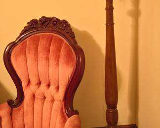 Vintage chair and floor lamp