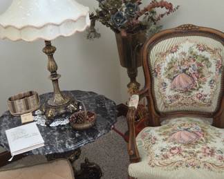 Mable top table french looking chairs