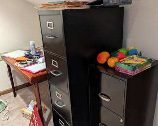 Filing cabinet and table 