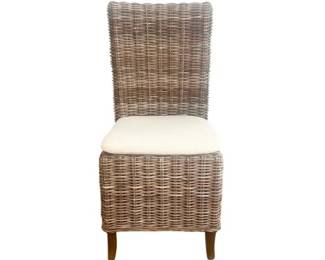 Wicker side chair with cushion
