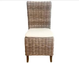 Wicker side chair with cushion