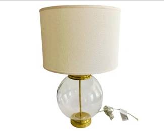 Large glass and brass lamp, signed Ballard Designs