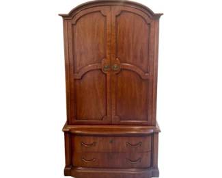 Henredon Armoire With Drawers, Cubbies, Pullouts, & Brass Pulls
