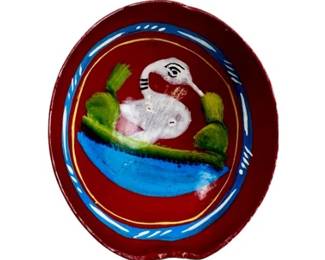 Hand painted Jicara gourd bowl