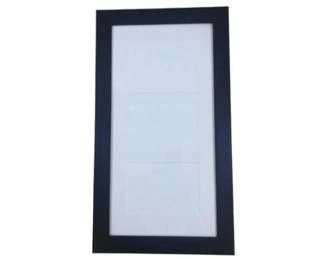 Wall Frame With Matte For 3 Photos - Black Satin Finish - Roughly 12 X 22 Inches