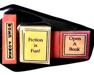 Vintage Brooch - Signed Book Pins By Lucinda